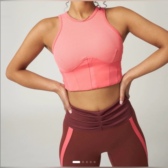 New Balance NWT Women's X Bandier Corset Tank Bra Size Large Watermelon Pink. - Picture 6 of 13